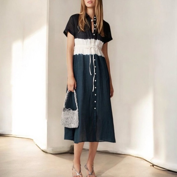 J. Crew Dresses & Skirts - NWT J Crew Cerise shirtdress in dip-dyed ramie Size 10